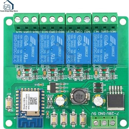 AC/DC Power Supply ESP8266 Wireless WIFI 4 Channel Relay Module ESP-12F Wifi Development Board for Arduino 5V/8-80V