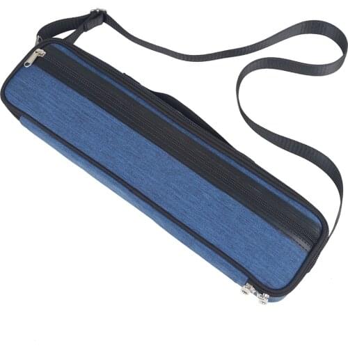 16 Hole 17 Hole Flute Case Leather Carrying Bag Lightweight Adjustable Shoulder Strap Carry Handle for Concert Flute