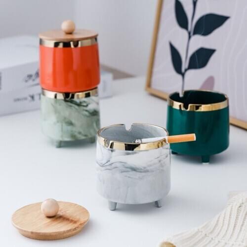 Creative Ceramic Ashtray Fashuion Tripod Ash Tray Cigarette Smoking Holder Solid Color Houdehold Accessories Home Decor