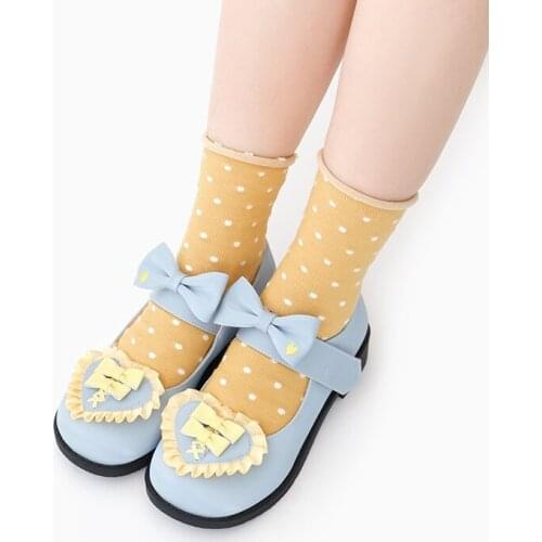 Velcro Bow Sweet Girls Female Kawaii Tea Party Japanese Cute Anime Cosplay Harujuku Jk Uniform Feminine Low Heel Lolita Shoes