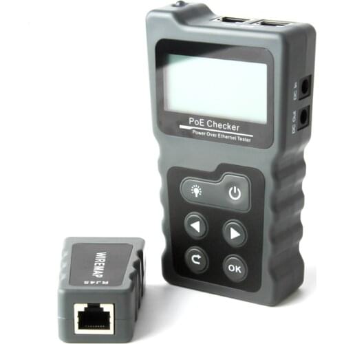 Multi-functional LCD Network Cable Tester Current Tester with Cable Tester PoE Checker Inline PoE Voltage Rj45 Lan Tester Tools