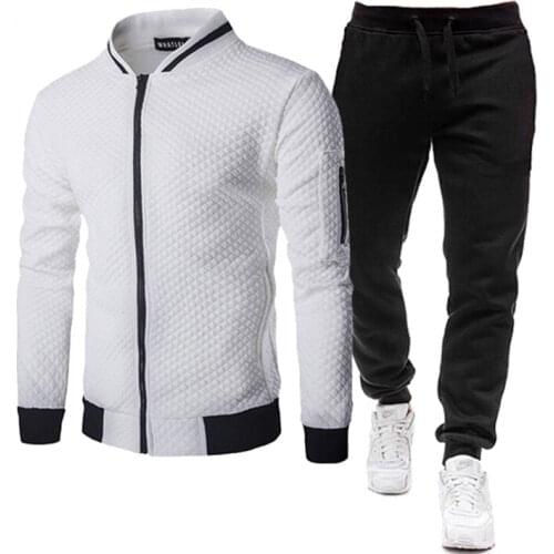 Mens Casual Suit Jogging Sportswear Zipper Hoodie Pants 2PC Suit Mens Sportswear Sports Suit Clothing 2021 Spring and Autumn