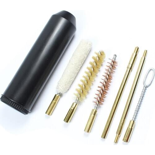 7pcs Set Pistols cal.38/357/9mm Gun Cleaning Kit Rod Brush Professional Gun Cleaning Tools Pistol Cleaning Accessories