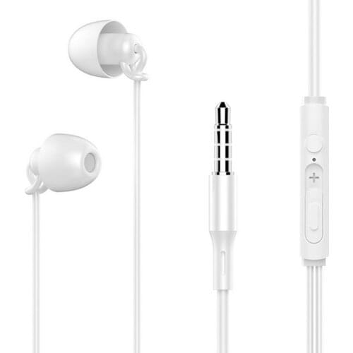 New Sleeping Earphone HiFi Soft Silicone Headset 3.5mm In-Ear Mobile Phone Earphone With Mic Noise Cancelling Earphone