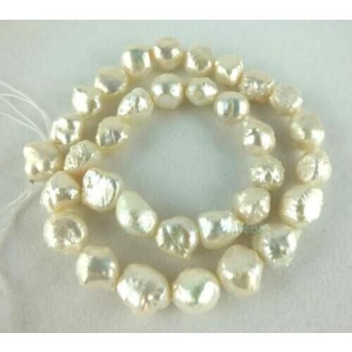 New 10x12mm White Freefrom Bubbles Freshwater Pearl loose Beads 14'' diy