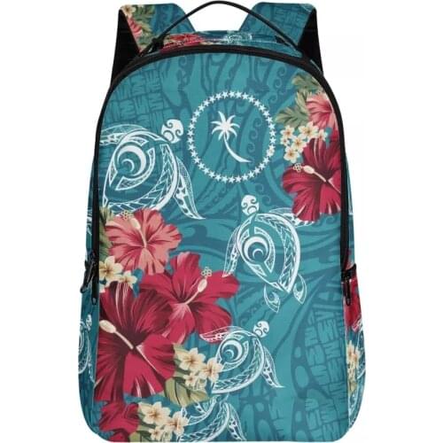 2021 New Design Sea turtle pattern trendy backpack Polynesian tribal Retro Style red-white school bag Drop shipping