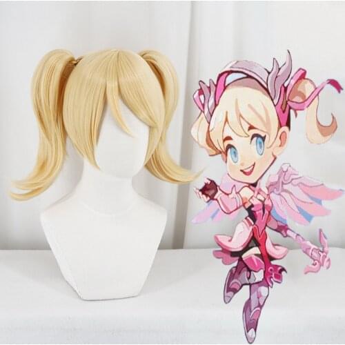 Game OW Cosplay Wigs Angel Cosplay Hair Wig Heat Resistant Synthetic Wig Halloween Party Women Cosplay Wigs