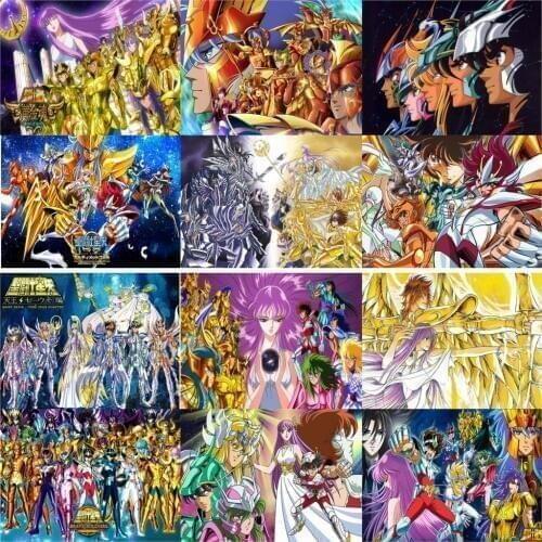 Saint Seiya posters cartoon wall stickers high definition home decoration glossy paper prints free shipping wholesale