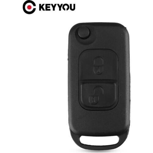 KEYYOU 5x Flip Folding car Shell Remote Key Fob Case 2 Button For Mercedes Benz E113 A C E S W168 W202 W203 New