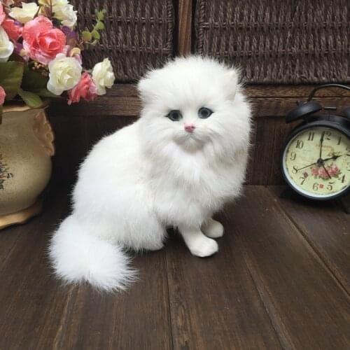 Realistic Fur Persian Cat Simulation Plush Cat Doll Animal Figurines Craft Decoration Home TV Christmas Decor Gift Soft Toys