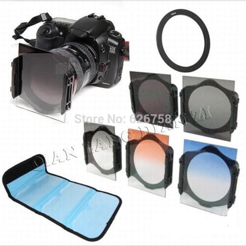 RISE(UK) 58mm ring Adapter+ ND2/ND4/ND8+ Graduated Orange Blue grey square Filter for Cokin p series