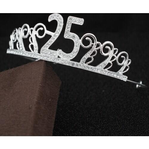 Luxury Rhinestone Tiaras and Crowns 25 yeas old crown for girls crown women birthday party wedding hair Jewelry Headbands