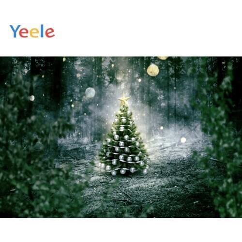 Yeele Christmas Photocall Ball Decor Pine Forest Photography Backdrops Personalized Photographic Backgrounds For Photo Studio