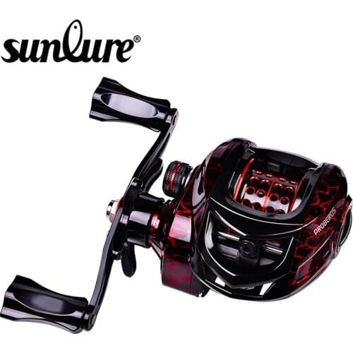 Sunlure Aluminum Spool Baitcasting Reel 10kg Max Drag Fishing Reel 7.2:1 Gear Ratio Saltwater Freshwater Bass Fishing Wheel