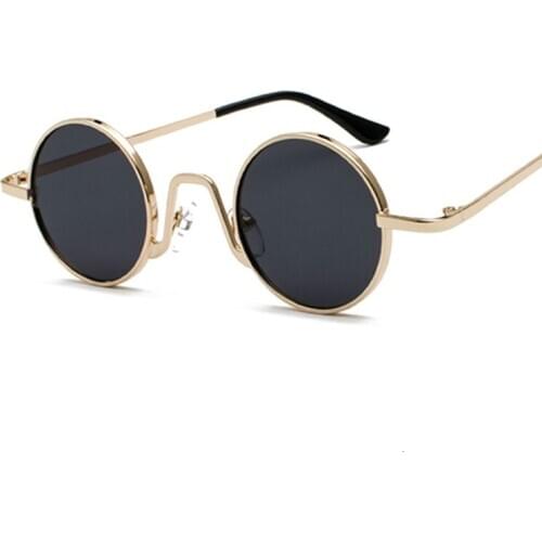 Metal Round Sunglasses Men Women Fashion Brand Designer Sun Glasses Female Male Vintage Black Pink Shades High Quality Oculos