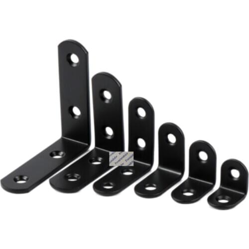 50Pcs Black Lacquer Steel Corner Bracket Furniture Cabinet Joint