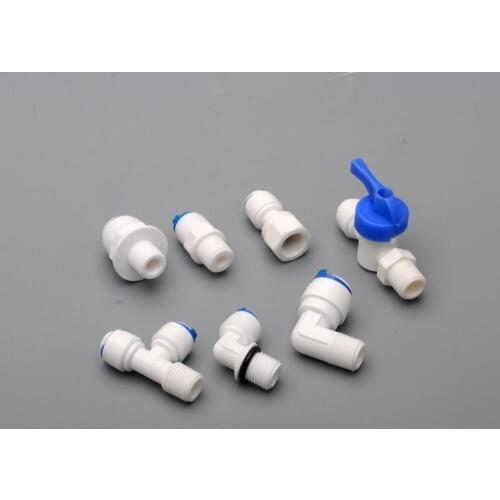 1/4 OD Internal and external thread to PE tube Quick Connector Aquarium Water Filter RO filter reverse osmosis system