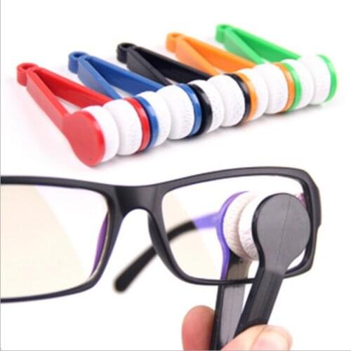 1/5PCS Mini Microfiber Two-side Sunglasses Brush Eyeglass Cleaner Brush Spectacles Rub Cleaner Glasses Clean Brush Cleaning Tool