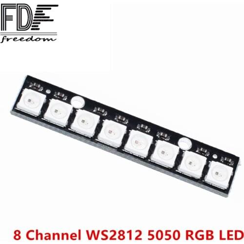 10PCS 8Bits 8 Channel WS2812b 5050 RGB LED Lights Built-in Full NEW Color-Driven Development Board