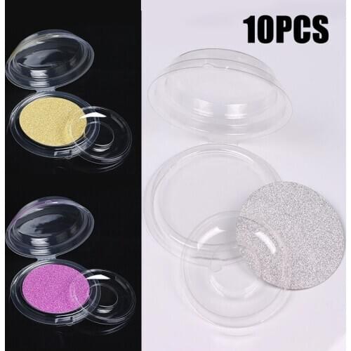 10pcs Portable Empty False Eyelash Storage Case Makeup Holder Compartment Box Round Shape False Eyelash Storage Boxs