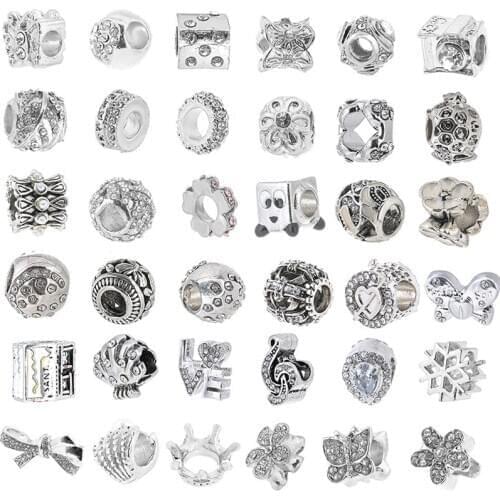 2Pcs/lot Fashion Crown Water Drop Beads fit Original Brand Charms Silver Color Bracelets Neclace for Women Jewelry Special Offer