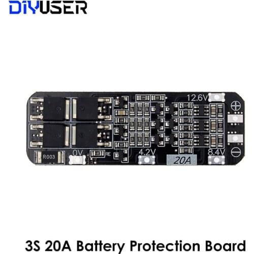 3S 20A 3S-20A 12.6v 18650 Lithium Li-ion Lipo Battery Charger Bms Protection Pcb Board Charging Protective Module