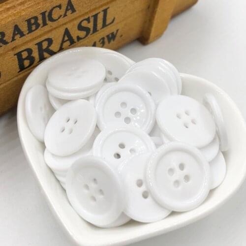 50/100pc 18mm Sewing Button DIY Crafts Plastic Button White Color PT248