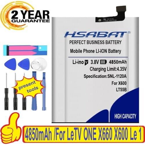 HSABAT Top Brand High quality 4850mAh LT55B Battery For LeTV ONE X660 X600 Le 1 free shipping