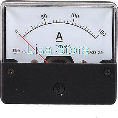 DC 0-150A Analog Current Panel Meter Ampere Gauge White Black