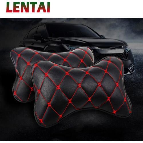 LENTAI NEW 1Pc Car neck pillow Leather Headrest For Mercedes Benz W203 W204 W211 Volvo S60 XC90 XC60 S80 Subaru Forester XV