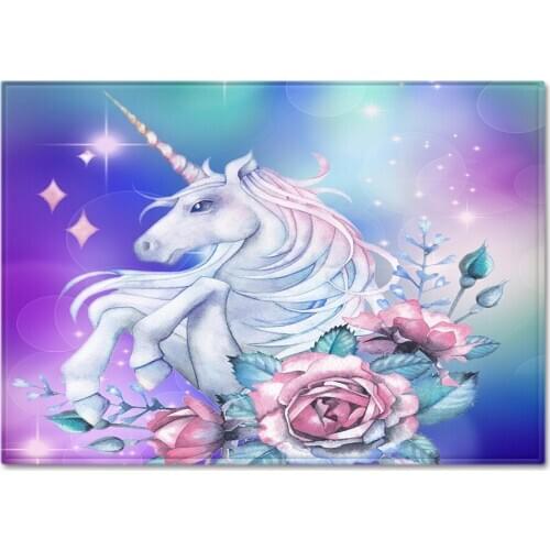 Nordic style 3D printing Home Carpet Cartoon Unicorn pattern kids play Carpets Baby Crawl Mats children Game antiskip floor rugs