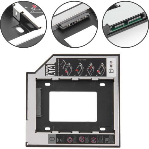12.7mm 2nd HDD Caddy Aluminum Optibay SATA 3.0 Hard Disk Drive Box Enclosure DVD Adapter 2.5 SSD 2TB for Laptop CD-ROM