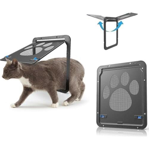 Pet Door New Safe Lockable Magnetic Screen Outdoor Dogs Cats Window Gate House Enter Freely Fashion Pretty Garden Easy Install