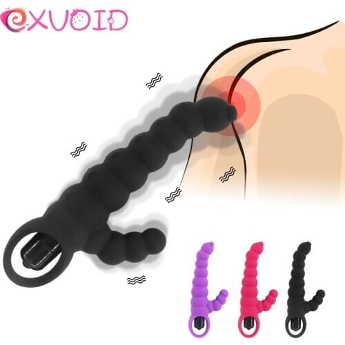EXVOID Dildo Vibrator Anal Plug Anal Beads Vibrator Adult Products G Spot Massage Sex Toys for Women Men Silicone Butt Plug