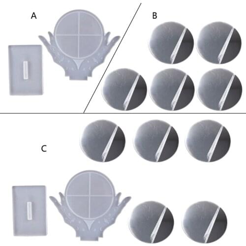 Desktop Makeup Mirror Mold Epoxy Resin Jewelry Mold Resin Casting Pendant Mold Suitable for Diy Resin Crafts