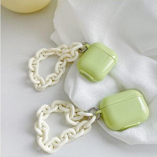 Fundas For AirPods 1 2 Case Cute Candy Color Chain Headphone Case For Airpods 3 Pro Wireless Bluetooth Silicone Earphone Cover