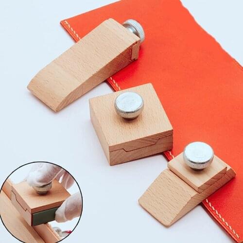 Wooden Sandpaper Sanding Block Natural Handmade Leather Edge Grinding Polishing Tools for DIY Leather Craft Belt Saddle, 1-3pcs