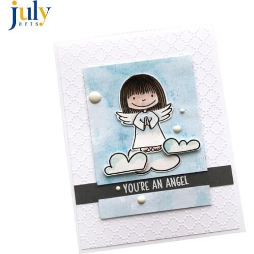 Julyarts New Cutting Dies and Stamps Angel Girl Cutting Dies Scrapbooking Metal Stencils 108*132MM