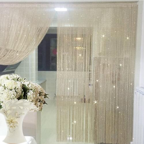 Tassel drapery simple romantic interior silver silk gauze partition partition decoration wire curtain wire curtain room
