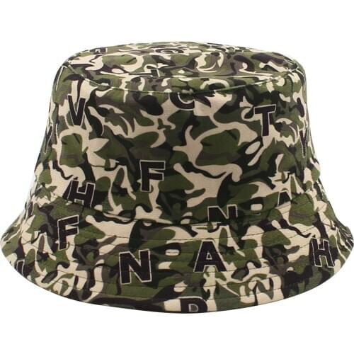 Summer Bucket hat camouflage Print Reversible Packable Sun Cap Fisherman Cap Fashion Travel Hike Beach Womens bucket hat Men