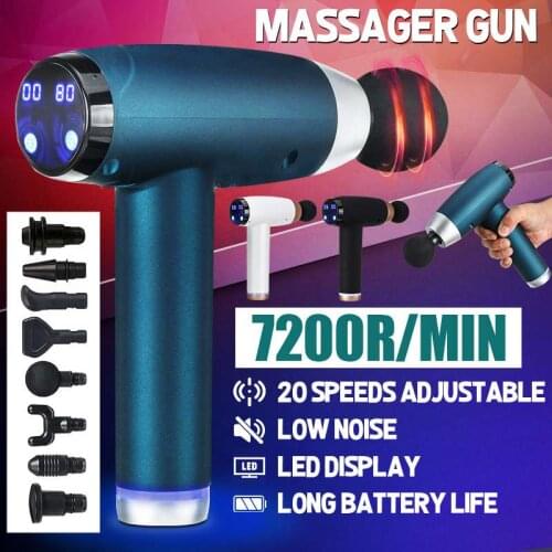 LCD Muscle Massage Gun Relaxation Percussion Massager 20 Speed Electric Muscle Stimulator Fascia Gun Muscle Pain Relief EU Plug