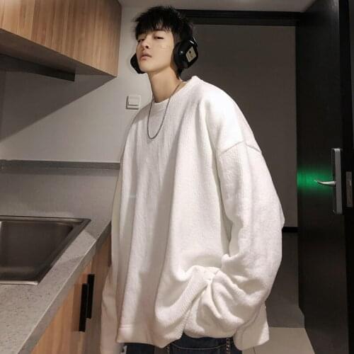 Youth Mens Casual Loose Pullovers Students Spring Tendy Korean Hoodies & Sweatshirts Tops Loose C9