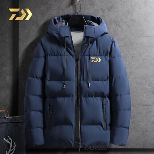 Daiwa Mens Velvet Fishing Clothes Thicken Thermal Zipper Outdoor and Hiking Jacket Winter Keep warm Mountaineering Clothing