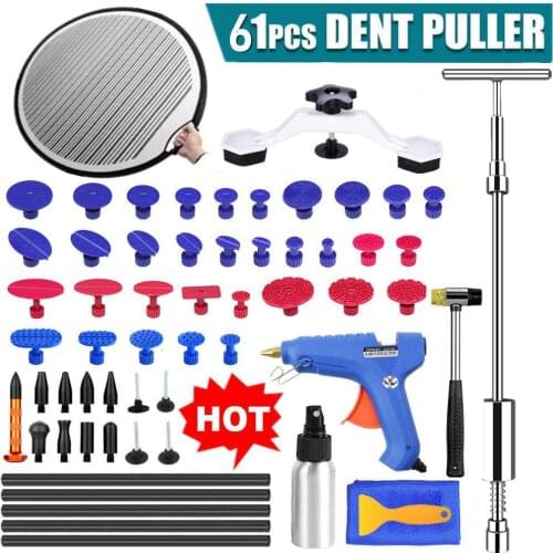 61pcs Auto Body Dent Removal Tool Puller Kit for Car Body & Metal Surface Paintless Dent Repair DIY Tool