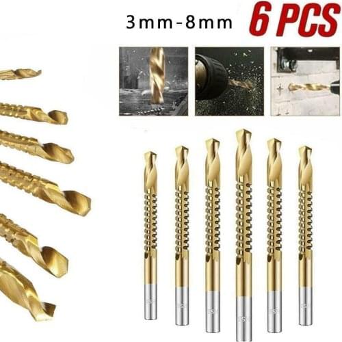6Pcs 3-8mm Cobalt Drill Bit Set M35 HSS Jobber Length Twist Drill Bits Tools