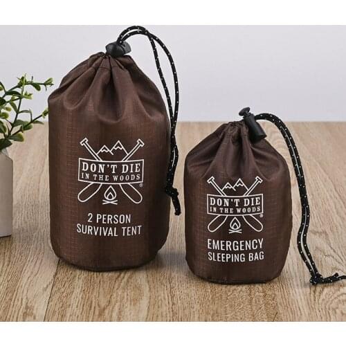 Custom Nylon Round Drawstring Bag For Survival Tent or Emergency Sleeping Promotional Bag