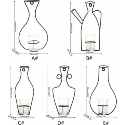 New Fashion Nordic Style Iron Frame Vase Wall Hanging Plant Dried Flower Racks Bottle DIY Home Decor High Quality