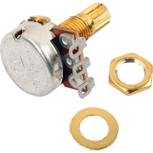 WXTF 5Pcs B500k Potentiometer Splined Pot Electric Guitar Bass Effect Amp Tone Volume Parts