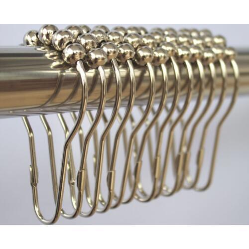 12pcs Strong Shower Curtain Ring Rustproof Shower Curtain Hooks Glide Metal Rings for Bathroom Shower Rods Curtains