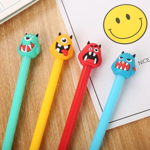50PCS Creative Stationery Cartoon Demon Shape Neutral Pen Cute Student Fangs Beast Water Pen Signature Pen